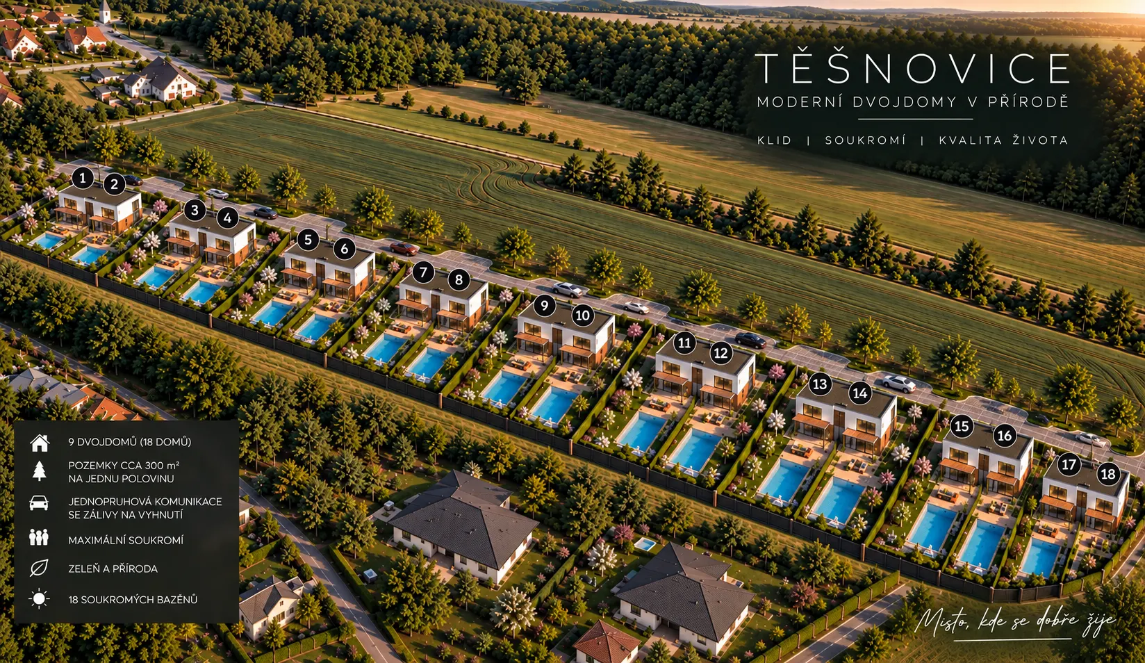 Stavební pozemky Kroměříž - Těšnovice, k prodeji