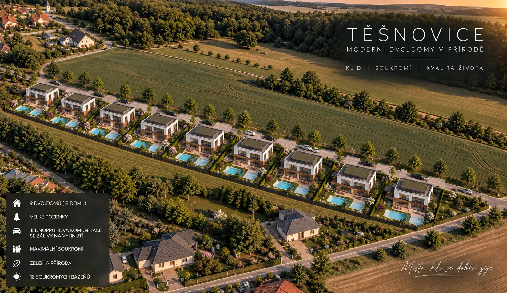 Stavební pozemky Kroměříž - Těšnovice, pohled 2